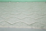 6.5 X 9.7 FT Moroccan Rug - Ivory Handwoven Wool Rug with Diamond Pattern and Tassels