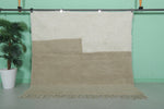 5.7 X 5.5 FT Modern Moroccan Rug - Neutral Two-Tone Design