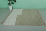 5.7 X 5.5 FT Modern Moroccan Rug - Neutral Two-Tone Design