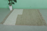 5.7 X 5.5 FT Modern Moroccan Rug - Neutral Two-Tone Design