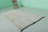 Beige handmade berber Moroccan carpet