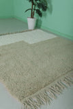 5.7 X 5.5 FT Modern Moroccan Rug - Neutral Two-Tone Design