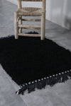 Moroccan black rug 2 X 2.9 Feet