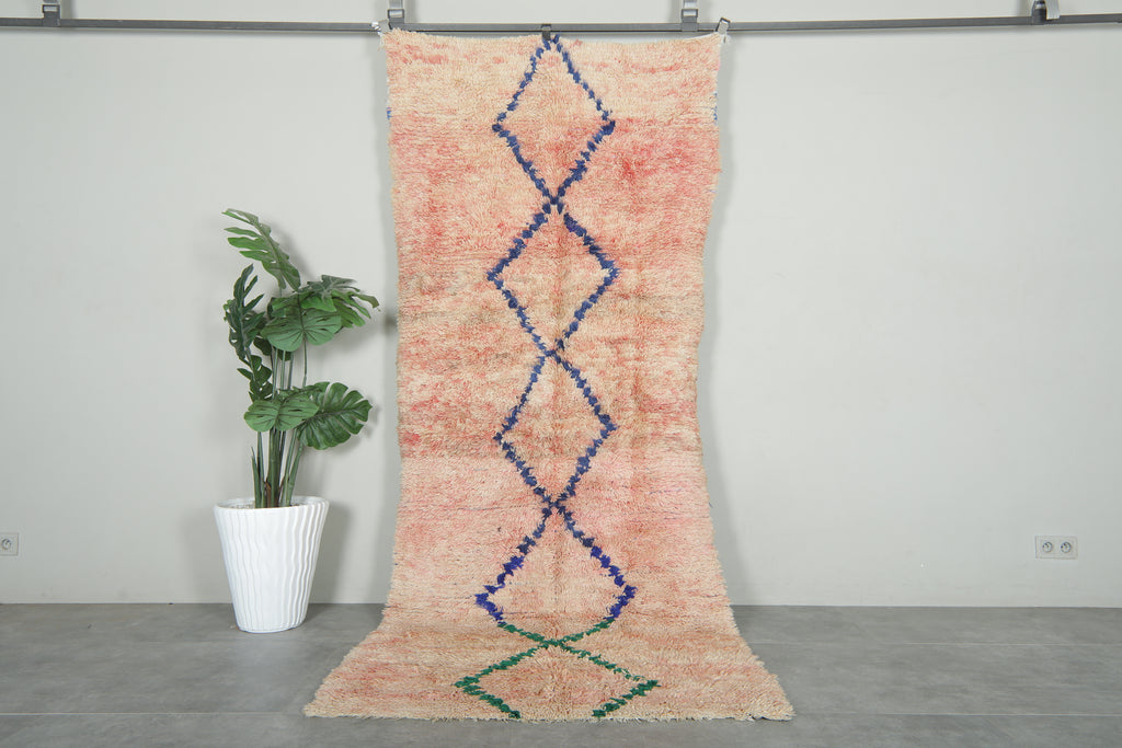 Vintage peach Moroccan runner rug - 3.9 ft x 9.6 ft