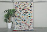 Colorful Moroccan Boucherouite Rug – 3.5 x 6 Feet Handwoven Shag Carpet