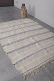 Vintage Moroccan Wedding Blanket – Handwoven, 4.1 x 5.8 FT