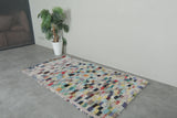 Colorful Moroccan Boucherouite Rug – 3.5 x 6 Feet Handwoven Shag Carpet