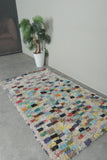 Colorful Moroccan Boucherouite Rug – 3.5 x 6 Feet Handwoven Shag Carpet