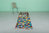 Vintage Colorful Runner Rug – 2.5 x 8.2 FT, Handmade Artistic Design