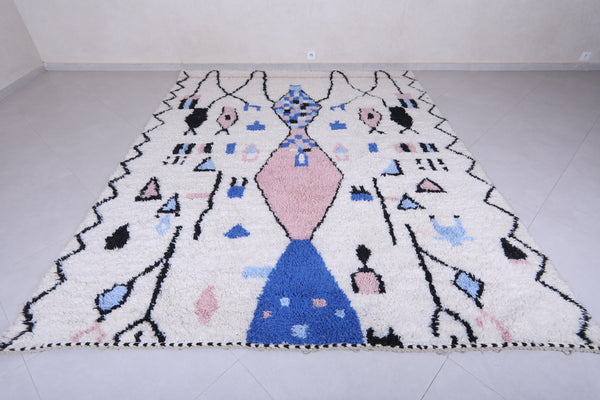Colorful patterned custom size white rug – Vibrant geometric design