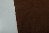 6.9 x 9.8 FT Solid Brown Moroccan Wool Rug - Handmade Minimalist Design