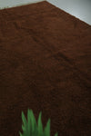 6.9 x 9.8 FT Solid Brown Moroccan Wool Rug - Handmade Minimalist Design