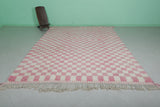 8.2 x 11.2 ft Moroccan Pink and White Checkered Rug