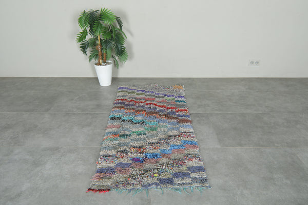 Moroccan boucherouite rug - Multicolor design - 5.9 ft x 2.7 ft