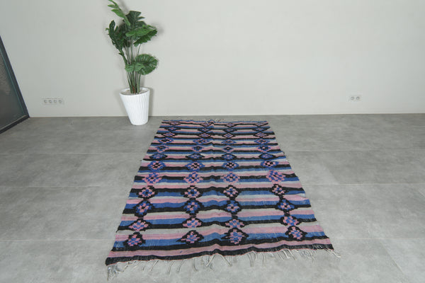 Geometric Moroccan flatwoven rug - 4.7 ft x 7.1 ft