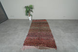 Earthy Horizon Moroccan Rug – 3.6 FT X 6.9 FT Striped Vintage Boucherouite rug