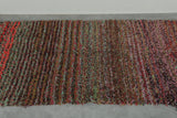 Earthy Horizon Moroccan Rug – 3.6 FT X 6.9 FT Striped Vintage Boucherouite rug