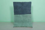 Small Moroccan Rug – 3 x 4.9 FT – Teal and Navy Color Block Design