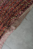 Earthy Horizon Moroccan Rug – 3.6 FT X 6.9 FT Striped Vintage Boucherouite rug