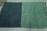 Small Moroccan Rug – 3 x 4.9 FT – Teal and Navy Color Block Design