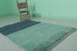 Small Moroccan Rug – 3 x 4.9 FT – Teal and Navy Color Block Design