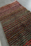 Earthy Horizon Moroccan Rug – 3.6 FT X 6.9 FT Striped Vintage Boucherouite rug