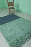 Small Moroccan Rug – 3 x 4.9 FT – Teal and Navy Color Block Design