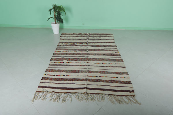 Handwoven Moroccan Rug 4.9 FT x 8.6 FT | Vibrant Striped Pattern