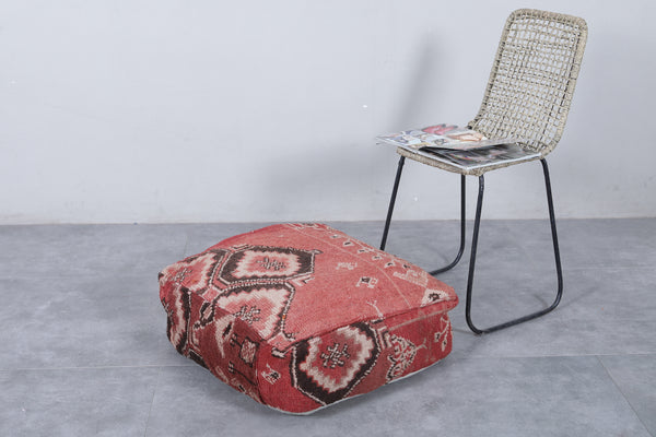 Moroccan vintage ottoman pouf | Handwoven traditional design