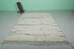 Minimalist Moroccan Rug - 7 x 9.7 ft with Subtle Stripes