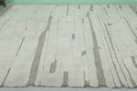 Minimalist Moroccan Rug - 7 x 9.7 ft with Subtle Stripes