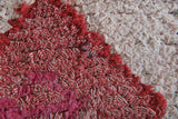 Tribal Moroccan Boucherouite Rug – 3.8 x 5.8 Feet Handwoven Diamond Motif Carpet