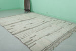 Minimalist Moroccan Rug - 7 x 9.7 ft with Subtle Stripes