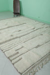 Minimalist Moroccan Rug - 7 x 9.7 ft with Subtle Stripes