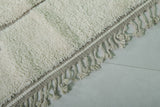 Minimalist Moroccan Rug - 7 x 9.7 ft with Subtle Stripes