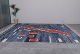 Hand-Knotted Moroccan Blue and Red Rug - 11.7 FT X 14.4 FT | Large Artistic Wool Carpet