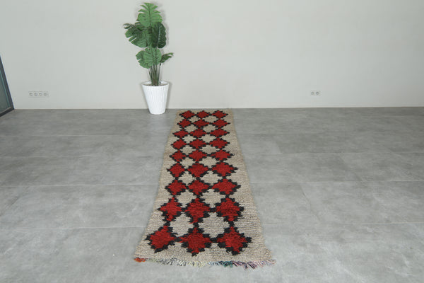 Geometric Moroccan runner rug - 2.7 ft x 10.1 ft