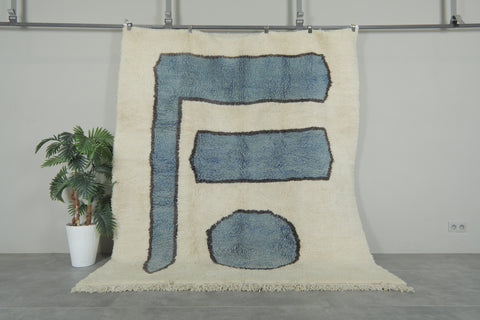 Contemporary Moroccan Wool Rug – 6.7 FT x 7.9 FT Handmade Wool Carpet