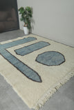 Contemporary Moroccan Wool Rug – 6.7 FT x 7.9 FT Handmade Wool Carpet