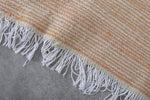 Moroccan Rug – Warm Beige Striped Pattern with Fringe | 3.6 FT x 5.5 FT