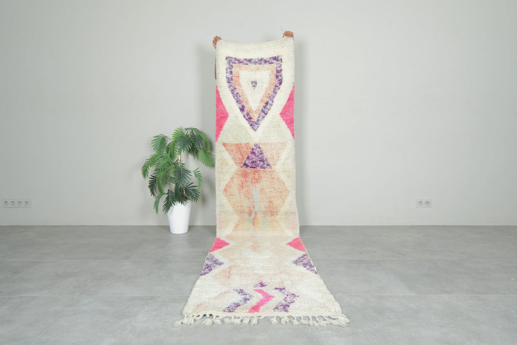 Handwoven Moroccan runner rug - 2.4 ft x 10.4 ft