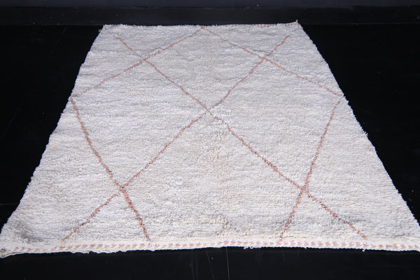 White Custom handmade rug Brown Patterned