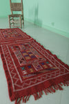 Red Runner Berber Moroccan Handmade Rug – 1.8 FT x 6.5 FT | Traditional Elegance for Your Hallway