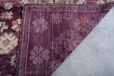 Boujaad Moroccan Rug – 5.7 x 11.2 FT Deep Purple with Ivory Floral Motifs