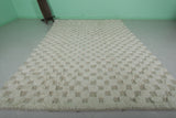 8.6 x 12 FT Moroccan Checkered Rug – Plush Beige and Ivory Squares