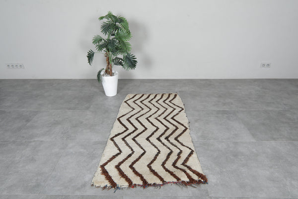 Handmade Beni Ourain Rug 2.6 X 5.2 FT