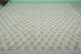 8.6 x 12 FT Moroccan Checkered Rug – Plush Beige and Ivory Squares