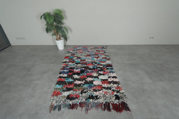 Handmade Moroccan boucherouite rug – 3.5 x 5.5 Feet colorful vintage carpet