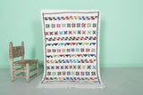 Handwoven White Moroccan Rug with Colorful Patterns – 3.2 FT x 5.1 FT