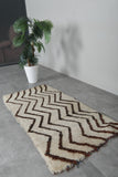 Handmade Beni Ourain Rug 2.6 X 5.2 FT